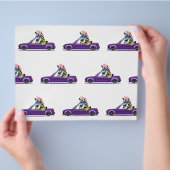 Kute Zebra in Paarse auto Flyer (Hand)