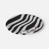 Kute Zebra Print textuur met Baby Zebra Cartoon Papieren Bordje (Gekanteld)