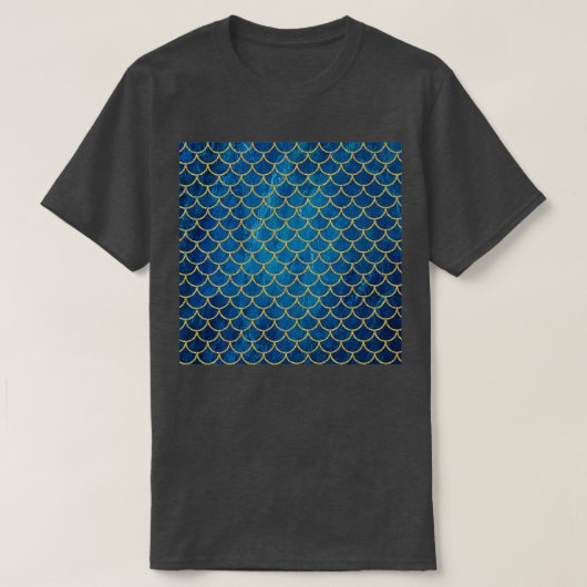 Kute Zeemeermin met blauw marmerpatroon T-shirt (Design voorkant)