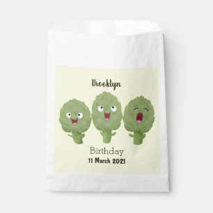 Kute zingende artisjokken plantaardige cartoon bedankzakje