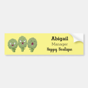 Kute zingende artisjokken plantaardige cartoon bumpersticker