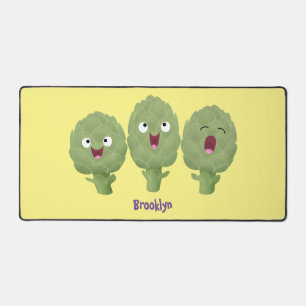 Kute zingende artisjokken plantaardige cartoon bureaumat