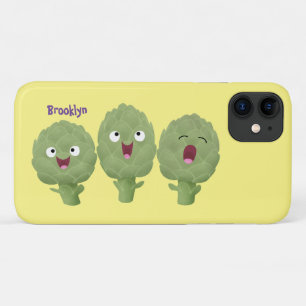 Kute zingende artisjokken plantaardige cartoon iPhone 11 hoesje