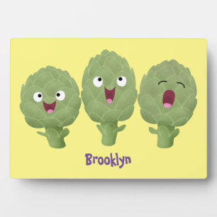 Kute zingende artisjokken plantaardige cartoon fotoplaat