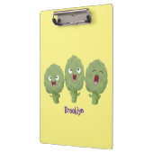 Kute zingende artisjokken plantaardige cartoon klembord (Links)