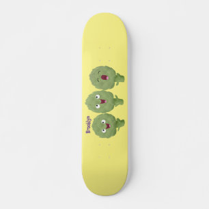 Kute zingende artisjokken plantaardige cartoon skateboard