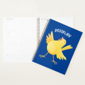 Kute zingende gele cartoon kanarie vogel planner (Display)
