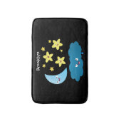 Kute zingsterren, maan en cloud cartoon badmat (Voorkant Verticaal)