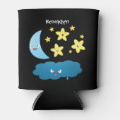 Kute zingsterren, maan en cloud cartoon blikjeskoeler (Voorkant)