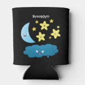 Kute zingsterren, maan en cloud cartoon blikjeskoeler (Achterkant)