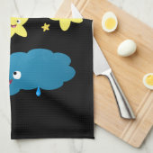 Kute zingsterren, maan en cloud cartoon theedoek (Quarter Fold)