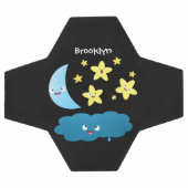 Kute zingsterren, maan en cloud cartoon voetbal (Enkel)