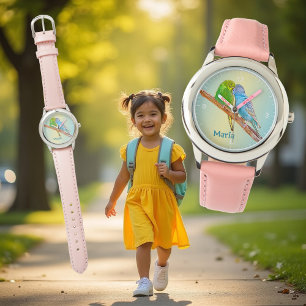 Kute zoissende draaistellen - acryl op pastelachte horloge