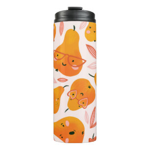 Kute zomer naadloos met oranje peren. Fu Thermosbeker
