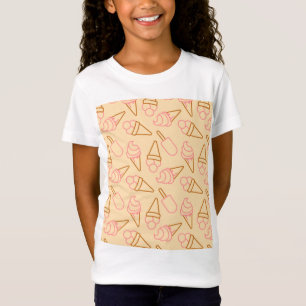 Kute zomerfood met omtrek-ijscontouren t-shirt