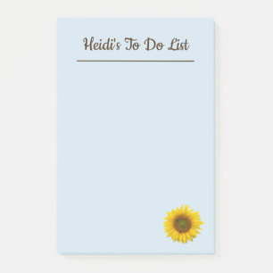 Kute zonnebloem om lijst te doen post-it® notes