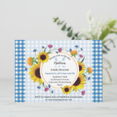 Kute, zonnebloempjes met gezinshereniging kaart (Staand voorkant)