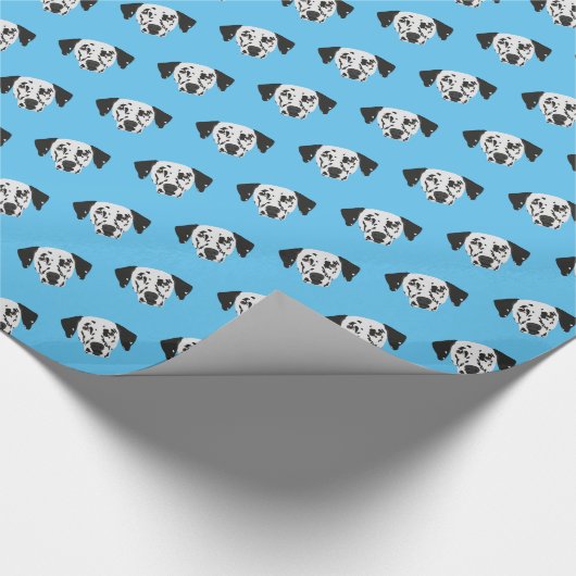 Kute zwarte-gebotteld Dalmatian Dog Pattern Cadeaupapier (Hoek)