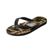 Kute zwarte kippen in de boom kinder teenslippers (Schuin)