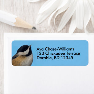 Kute zwarte kippen op perenbomen etiket