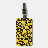 Kute zwarte rubbereenden bagagelabel (Voorkant verticaal)