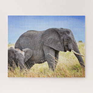 Kutest Baby Animals   Afrikaanse olifant en moeder Legpuzzel