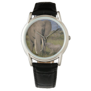 Kutest Baby Animals Amama-olifant met Baby Horloge