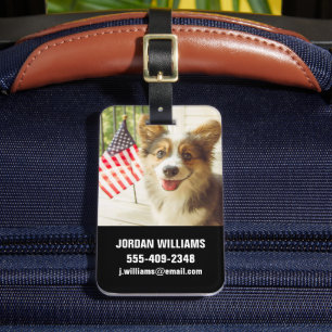 Kutest Baby Animals Amerikaanse vlag Corgi Bagagelabel
