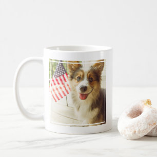 Kutest Baby Animals Amerikaanse vlag Corgi Koffiemok