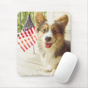 Kutest Baby Animals   Amerikaanse vlag Corgi Muismat