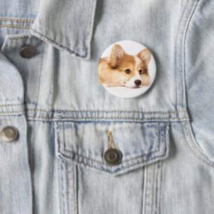 Kutest Baby Animals Baby Corgi Puppy Portret Ronde Button 5,7 Cm