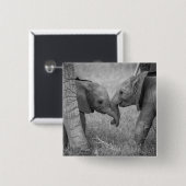 Kutest Baby Animals | Baby Elephants-groet Vierkante Button 5,1 Cm (Voorkant /achterkant)