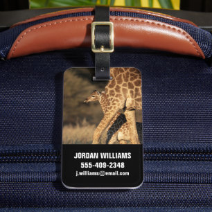 Kutest Baby Animals Baby Giraffe en ouder Bagagelabel