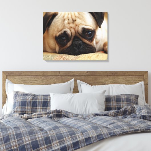 Kutest Baby Animals | Baby Pug Puppy Canvas Afdruk (Insitu (Slaapkamer))