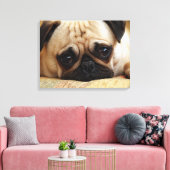 Kutest Baby Animals | Baby Pug Puppy Canvas Afdruk (Insitu (Woonkamer))