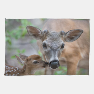 Kutest Baby Animals Belangrijke deer Stag & Fawn Theedoek