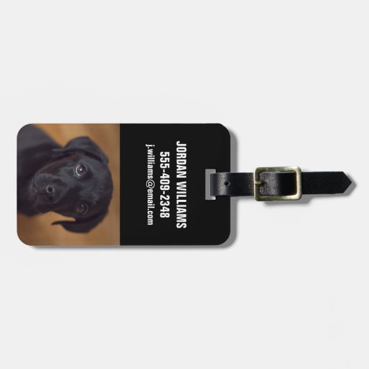 Kutest Baby Animals | Black Labrador Puppy Bagagelabel (Voorkant horizontaal)