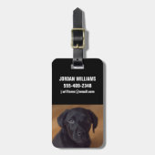 Kutest Baby Animals | Black Labrador Puppy Bagagelabel (Voorkant verticaal)