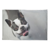 Kutest Baby Animals | Boston Bulldog Smile Kussensloop (Achterkant)