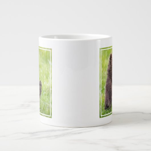 Kutest Baby Animals | Bruine Beer Cub Wave Extra Grote Beker (Voorkant)