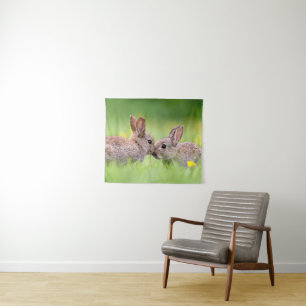 Kutest Baby Animals Bunny Kiss Wandkleed
