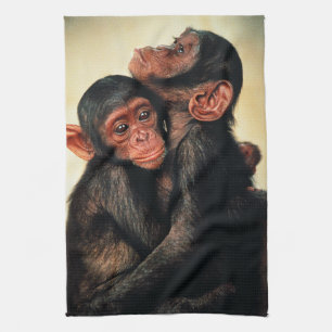 Kutest Baby Animals Chimpansee Hug Theedoek