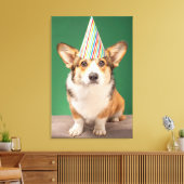Kutest Baby Animals | Corgi Birthday Puppy Canvas Afdruk (Insitu (Woonkamer))