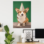 Kutest Baby Animals | Corgi Birthday Puppy Poster (Thuiskantoor)