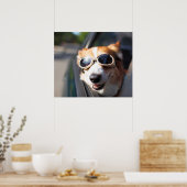 Kutest Baby Animals | Corgi Goggles in de auto Poster (Keuken)