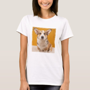 Kutest Baby Animals Corgi Portret op Sinaasappel T-shirt