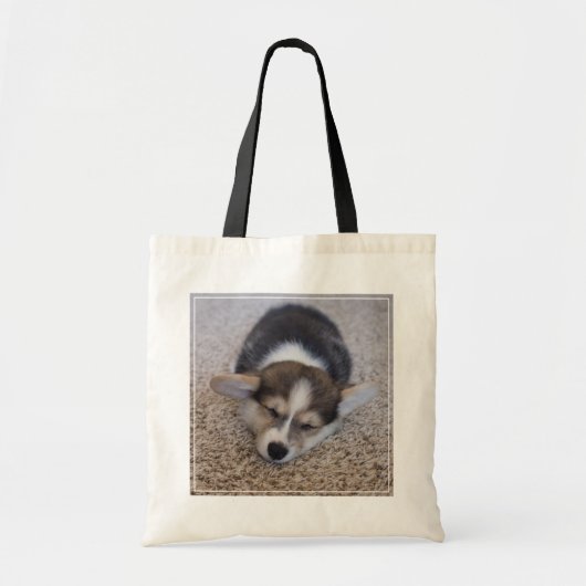 Kutest Baby Animals | Corgi Puppy op Shag Rug Tote Bag (Voorkant)