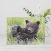 Kutest Baby Animals | Cute Brown Beer Cub-spellen Bedankkaart (Staand voorkant)