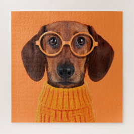Kutest Baby Animals | Dachshund Oranje Sweater Legpuzzel