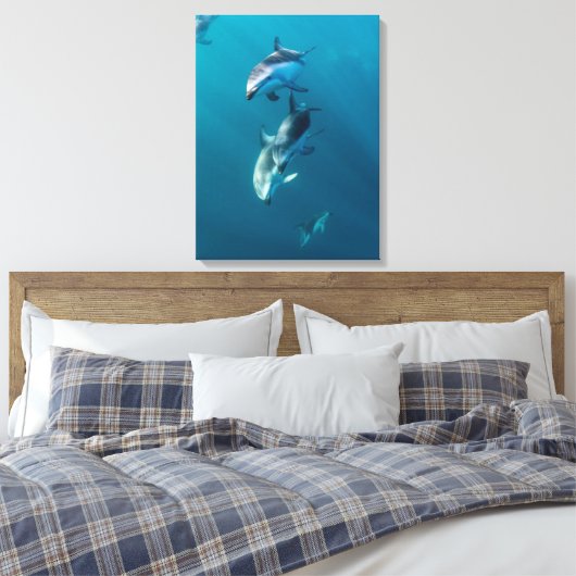 Kutest Baby Animals | Dolfijnenfamilie Canvas Afdruk (Insitu (Slaapkamer))